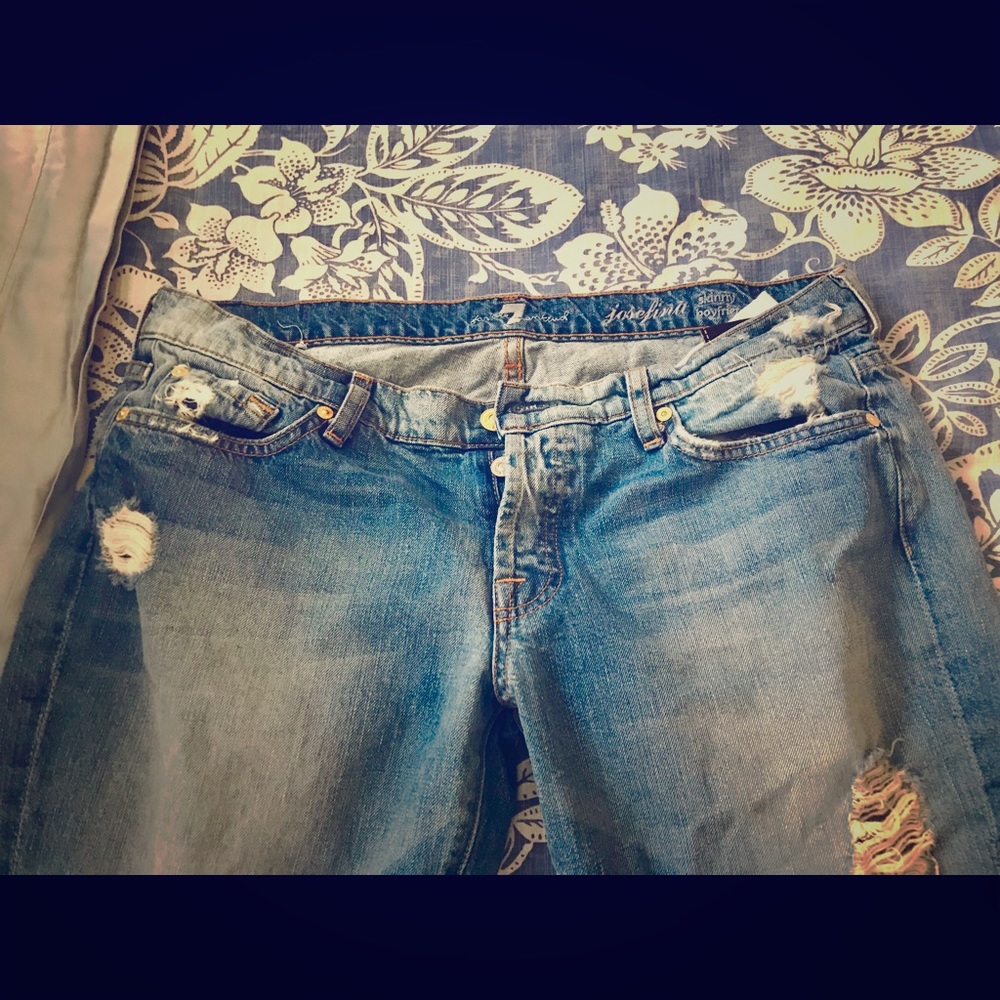 7 For All Mankind Josefina Boyfriend cropped Jeans